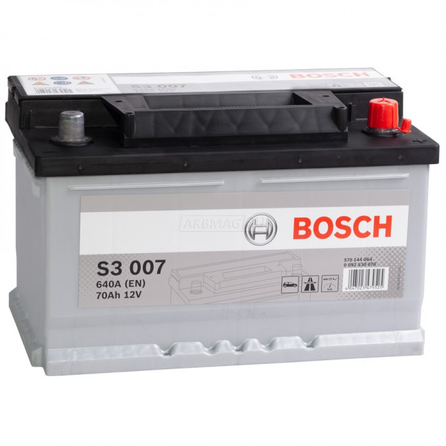 Аккумулятор bosch s3 007 70ah 6400a, 0092S30070