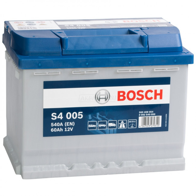 Аккумулятор bosch s4 005 60ah 540a