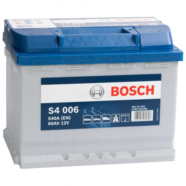 Аккумулятор bosch s4 006 60ah 540a