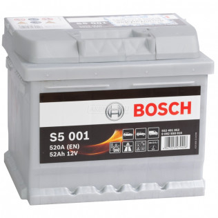 BOSCH S5 001 (52R), 520 А, 52 Ач, 0092S50010
