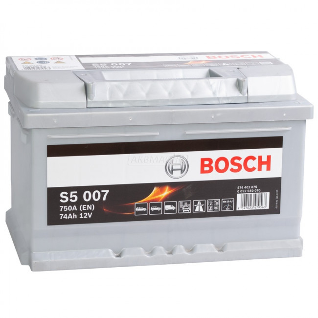 BOSCH S5 007 (74R), 750 А, 74 Ач, 0092S50070