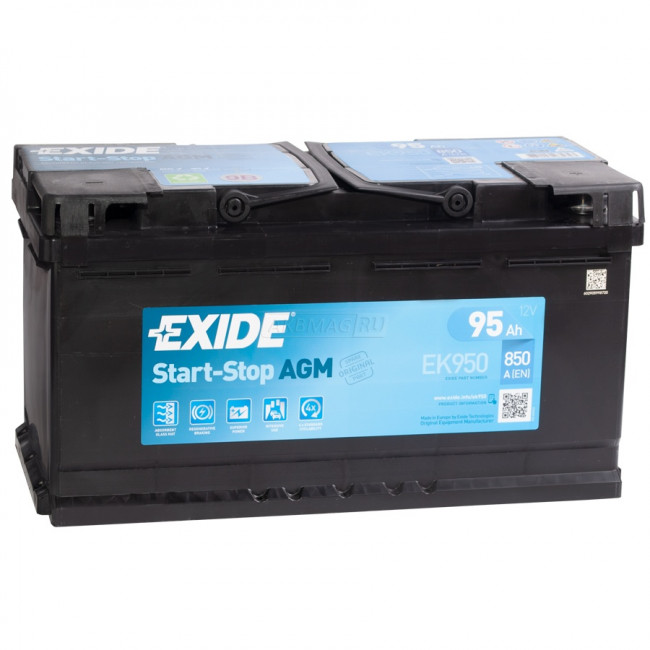 EXIDE Start-Stop AGM EK950 (95R), 850 А, 95 Ач