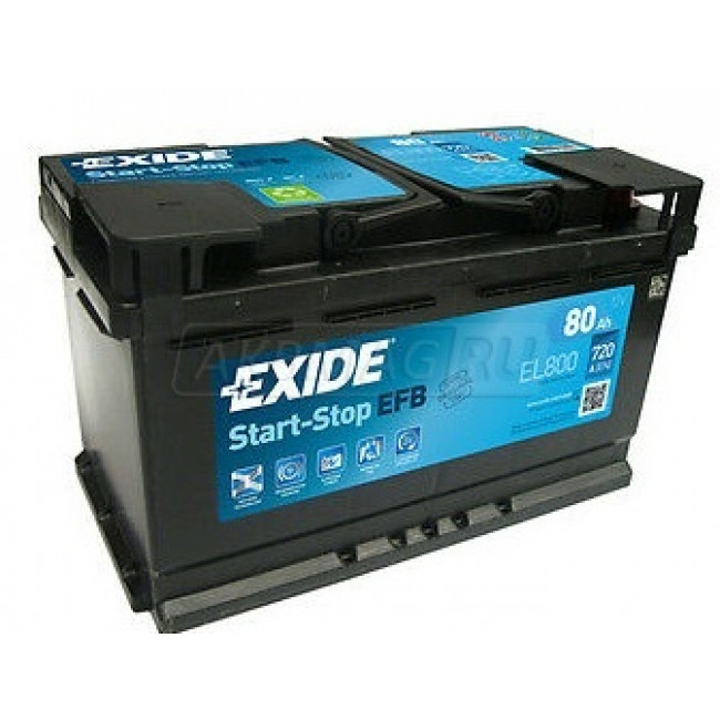 EXIDE Start-Stop EFB EL800 (80R), 720 А, 80 Ач